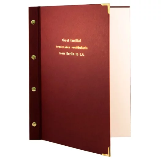 Hardcover mit Buchschrauben und goldfarbener Heißfolienprägung